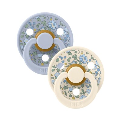 Fopspenen Latex - Rond - Liberty 2-pack - T2 Eloise Blue