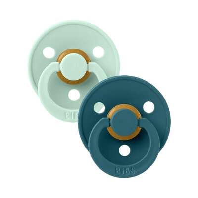 Fopspenen Latex - Rond - 2-pack T2 Mint/Forest Lake