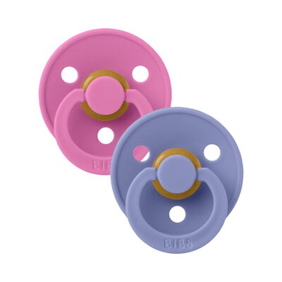 Fopspenen Latex - Rond - 2-pack T2 Bubblegum/Peri