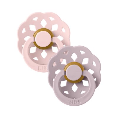 Fopspenen Latex - Rond - boheme 2-pack T1 Blos/Lilac