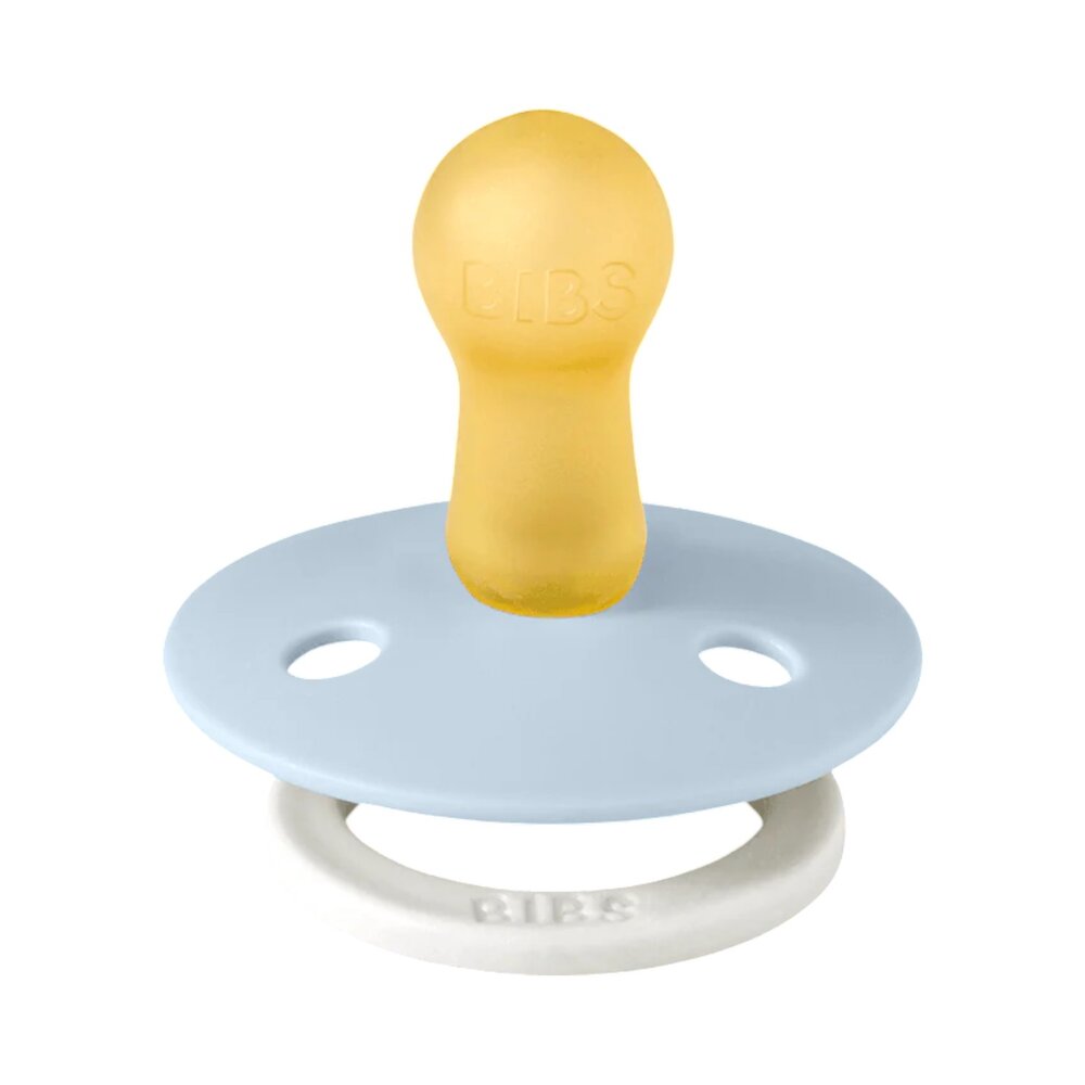 Fopspenen Latex - Rond - Glowdark - 2-pack T2 Iron/babyblue 