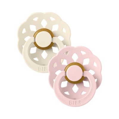 Fopspenen Latex - Rond - boheme 2-pack T1 Ivory/blossom