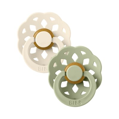 Fopspenen Latex - Rond - boheme 2-pack T2 Sage/ivory
