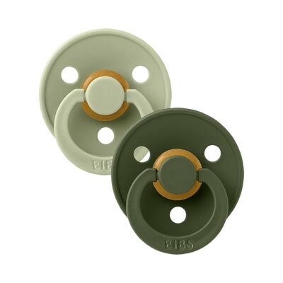 Fopspenen Latex - Rond - 2-pack T1 Sage/green