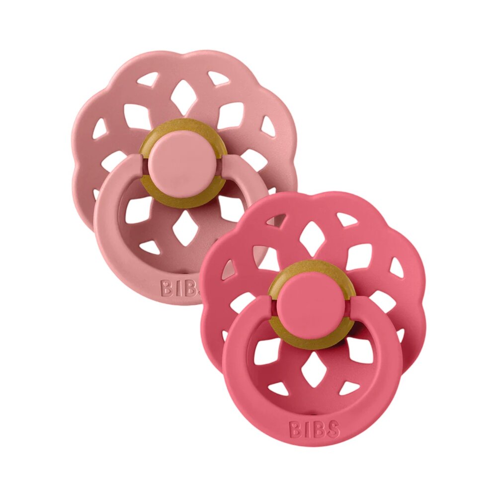 Fopspenen Latex - Rond - boheme 2-pack T2 Pink/Coral