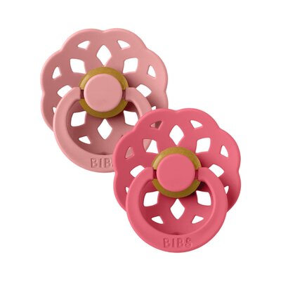 Fopspenen Latex - Rond - boheme 2-pack T2 Pink/Coral