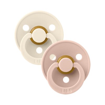 Fopspenen Latex - Rond - 2-pack T2 Ivory/bush