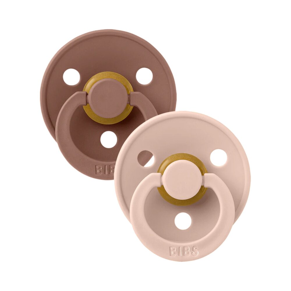 Fopspenen Latex - Rond - 2-pack T2 Woodchuck/blush