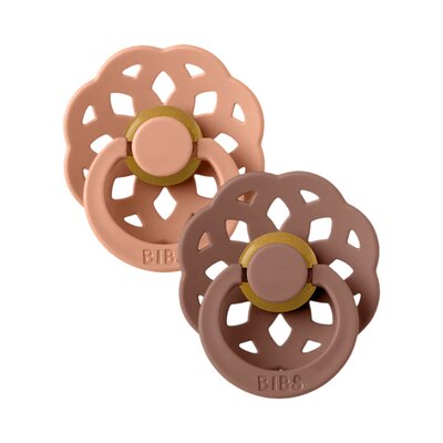 Fopspenen Latex - Rond - boheme 2-pack T2 Peach/woodchuck