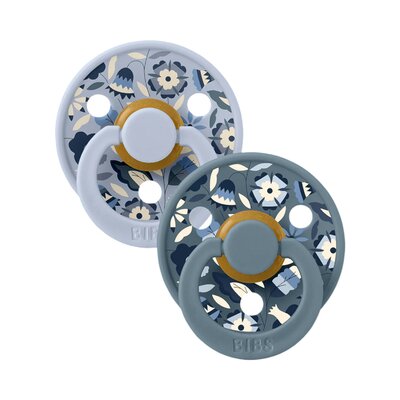 Fopspenen latex - Rond - Liberty 2-pack - T1 Garden Bobo Blue