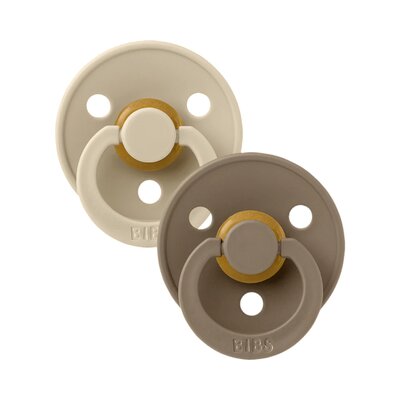Fopspenen Latex - Rond - 2-pack T3 Vanilla/Dark Oak