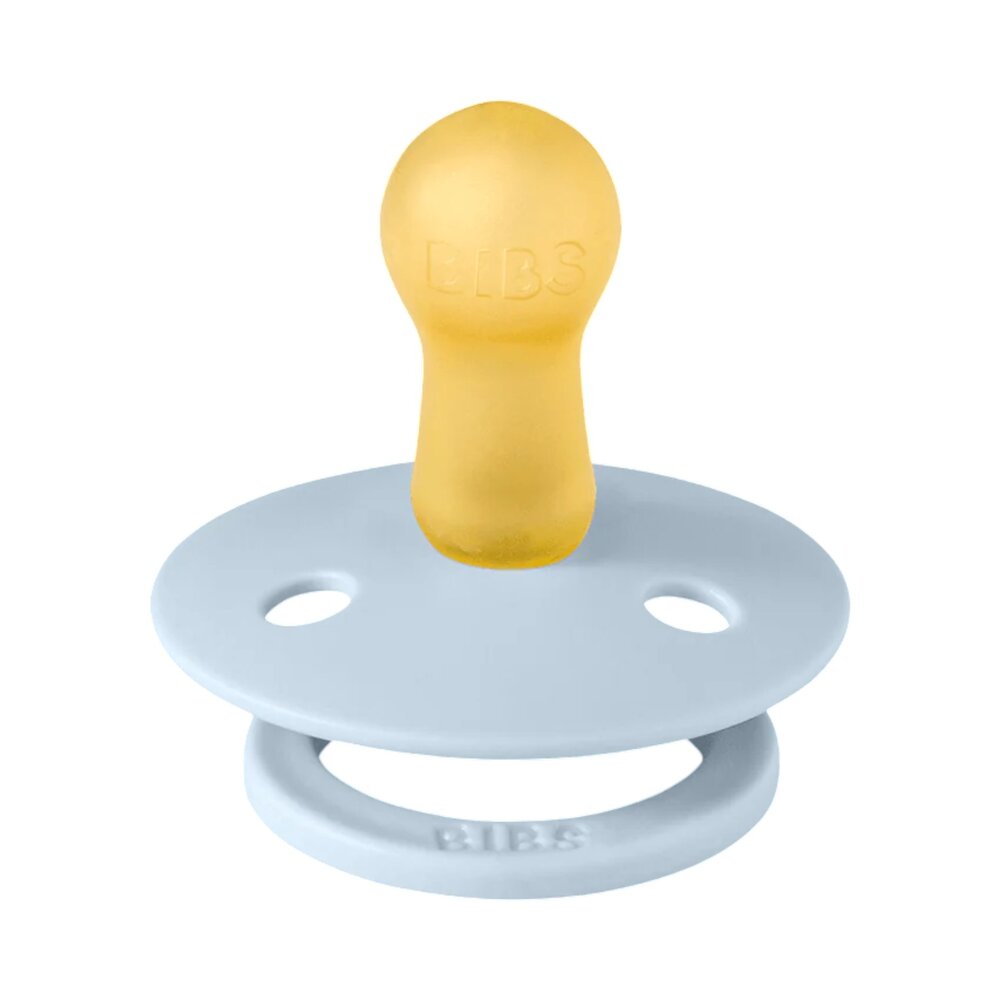 Fopspenen Latex - Rond - 2-pack T2 Sky blue/baby blue