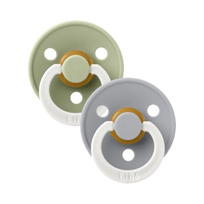 Fopspenen Latex - Symmetrisch - Colour glowdark 2-pack - T1 Sage/cloud