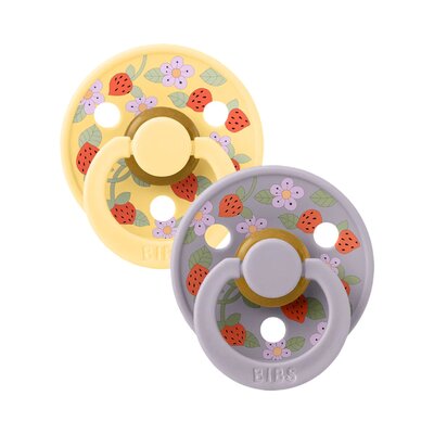 Fopspenen Latex - Rond - Liberty 2-pack - T2 Garden Strawberry Pale