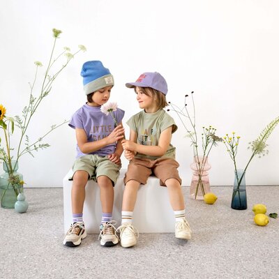 Tennis sokken 3-pack GOTS Peach/pastel lilac