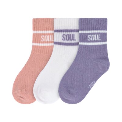 Tennis sokken 3-pack GOTS Peach/pastel lilac
