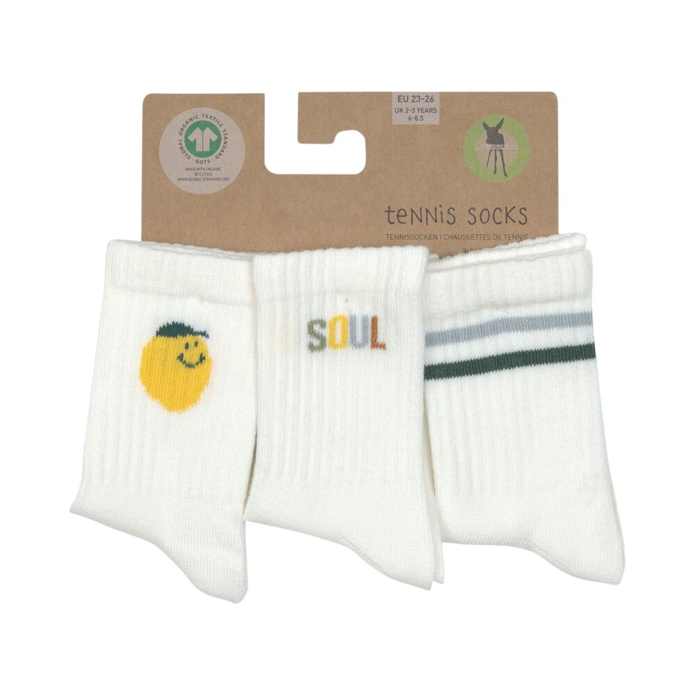 Tennis sokken 3-pack GOTS Lemon