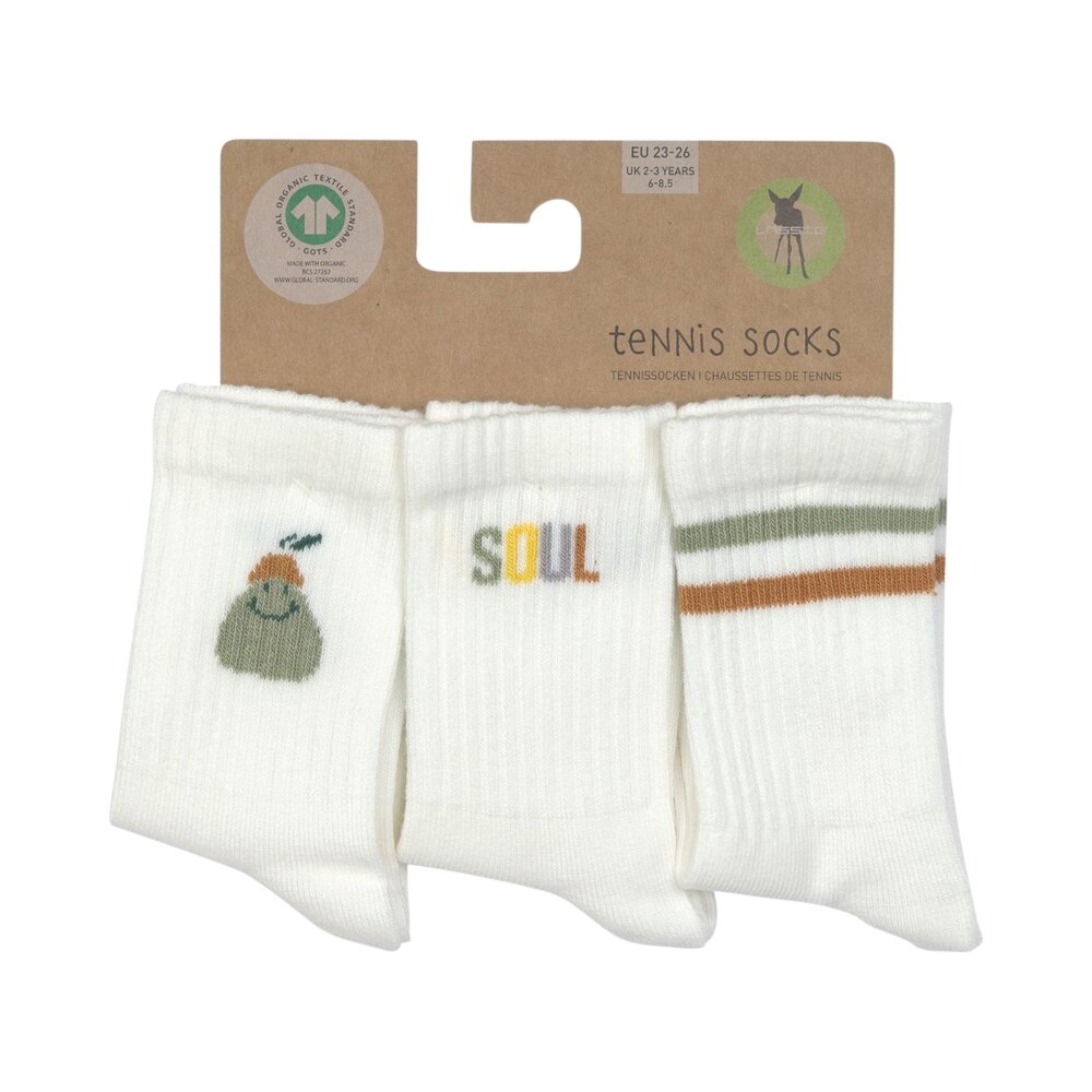 Tennis sokken 3-pack GOTS Pear