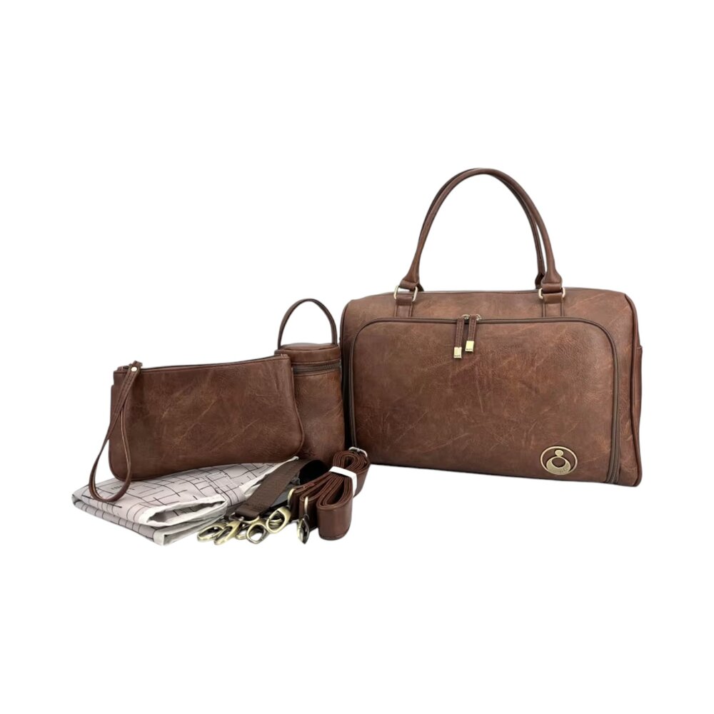 Verzorgingstas Double Zip Satchel Redwood-chestnut