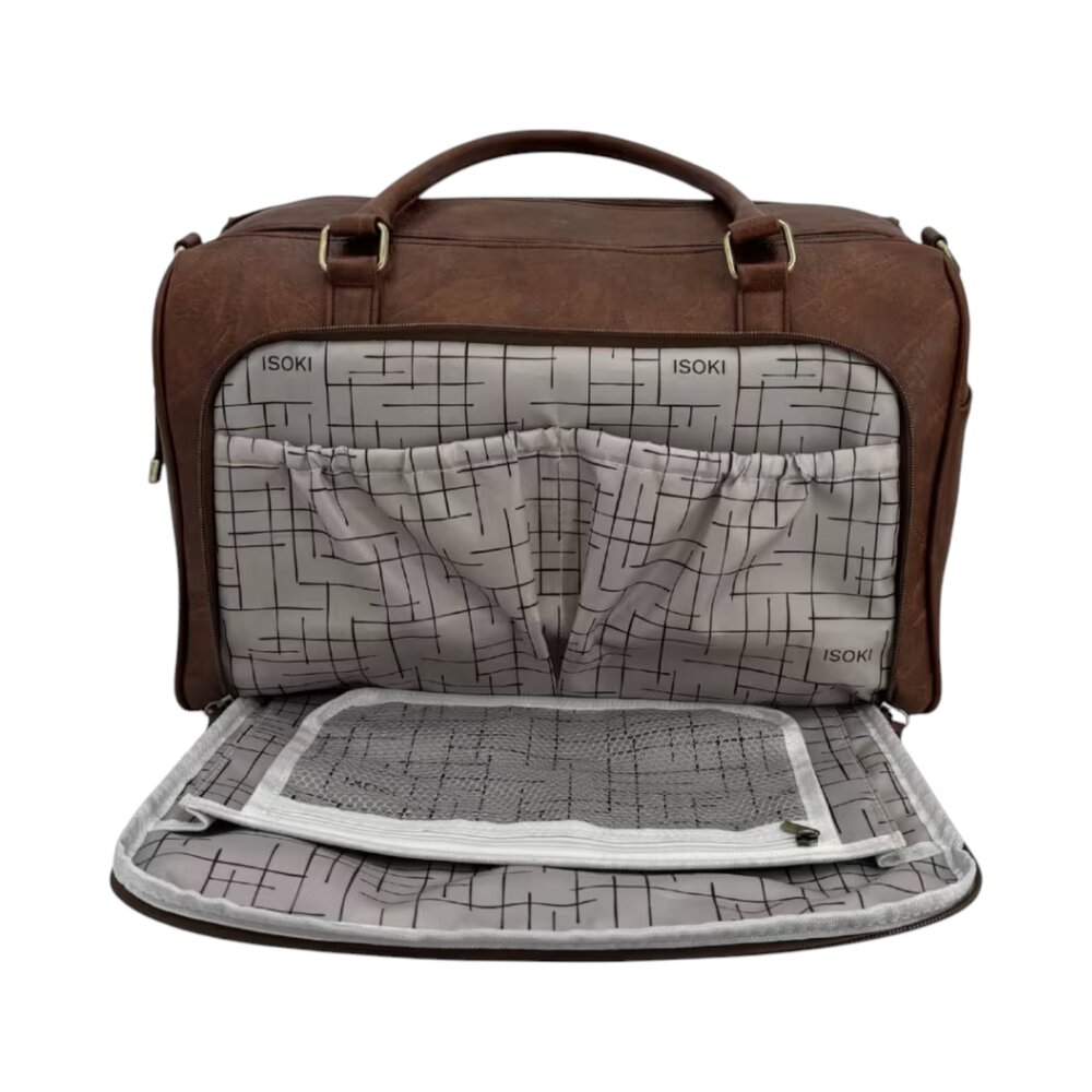 Verzorgingstas Double Zip Satchel Redwood-chestnut