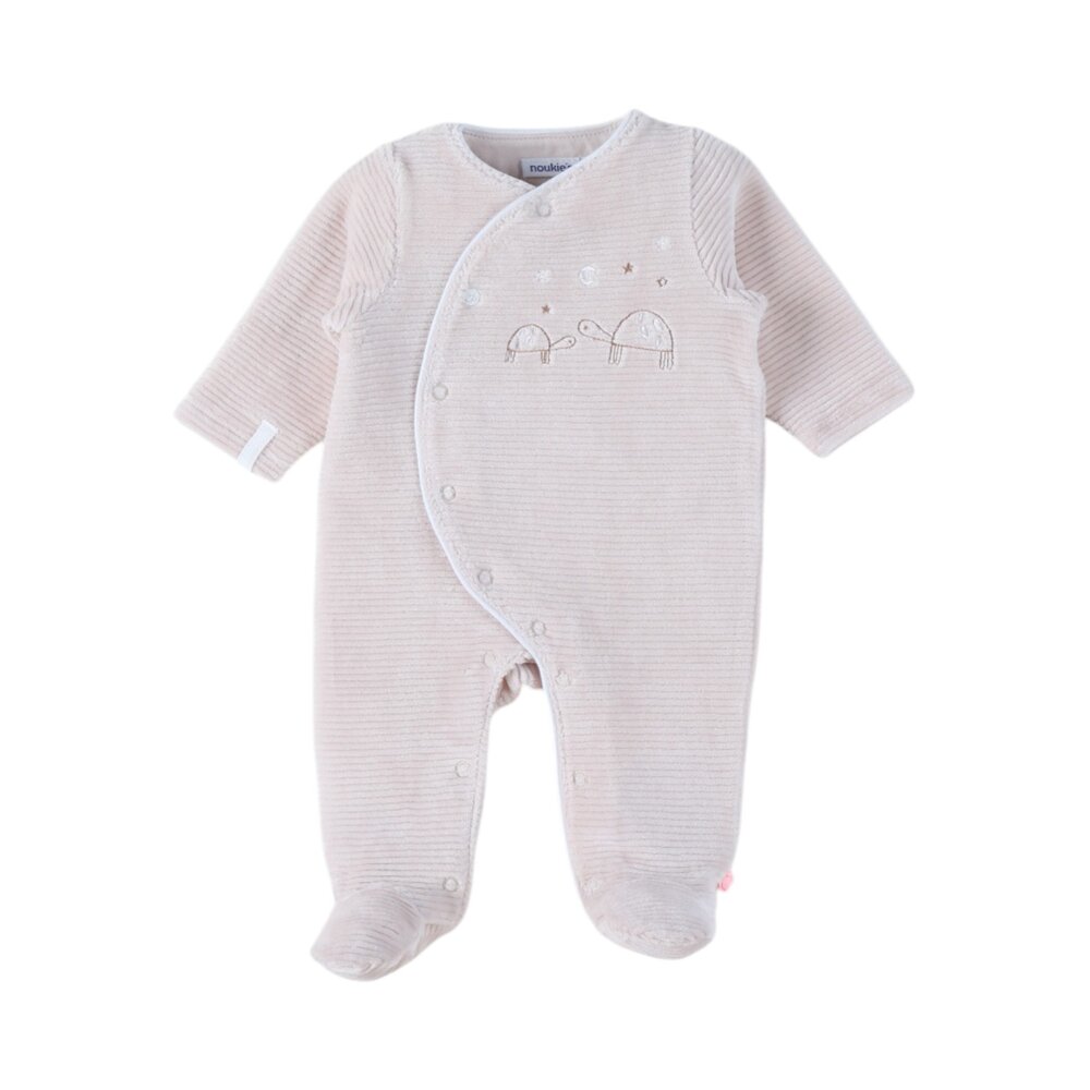 Baby Pyjama Fluweel Turtle beige