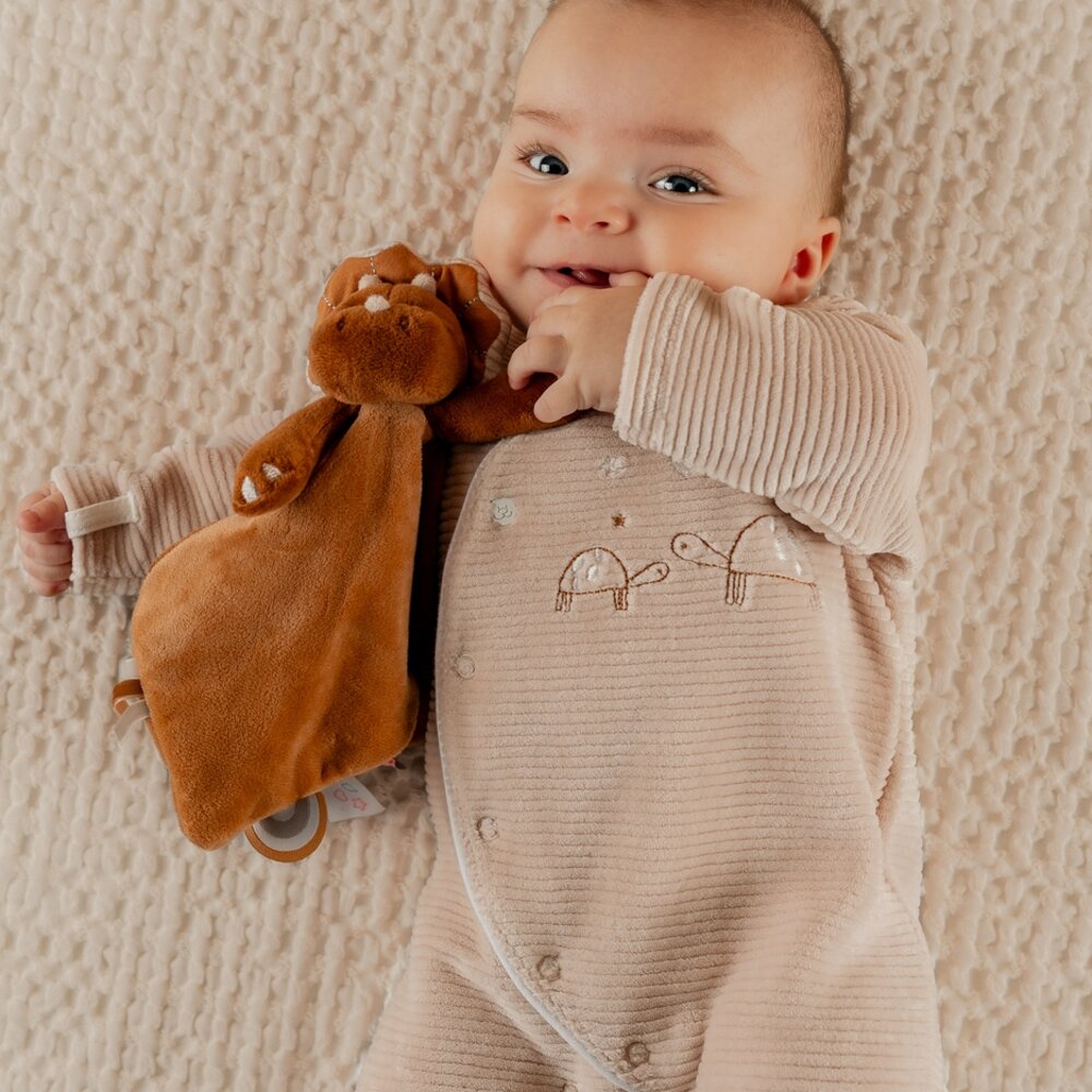 Baby Pyjama Fluweel Turtle beige