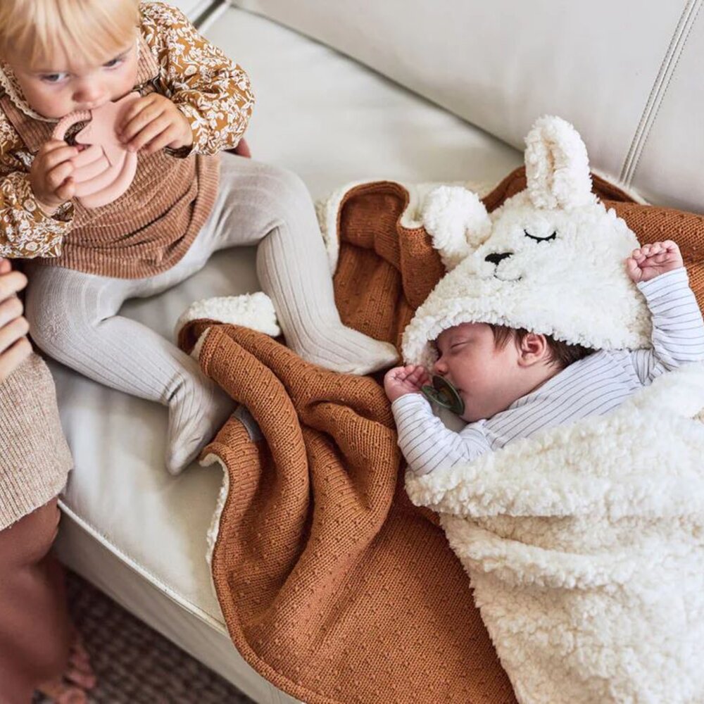 Deken Wieg 75x100cm Bliss Knit Teddy Caramel