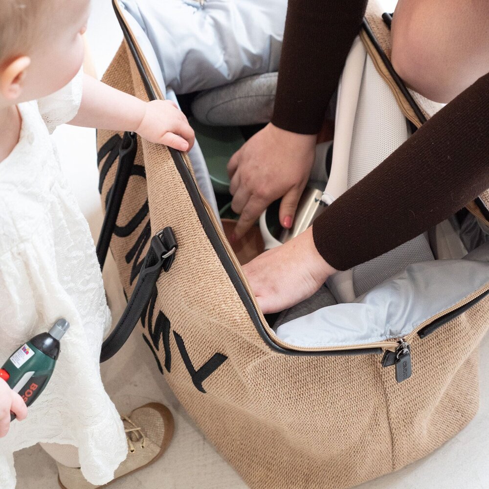 Mommy Bag verzorgingstas - Raffia look
