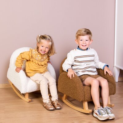 Schommelstoel voor kinderen teddy wit Wit