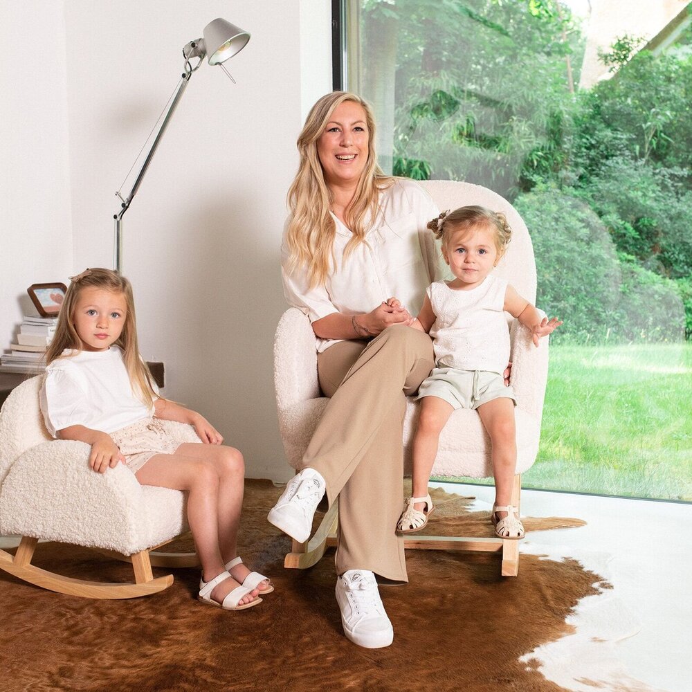 Schommelstoel voor kinderen teddy wit Wit