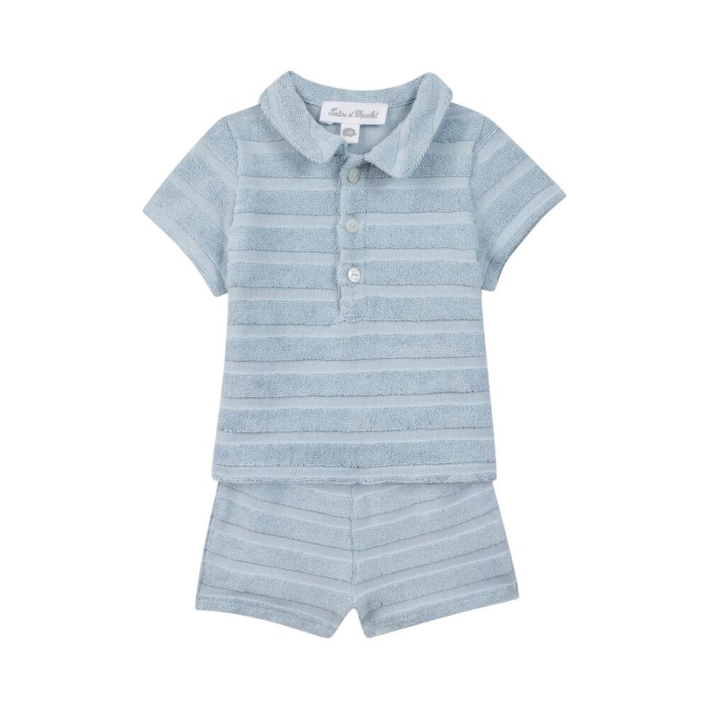 Set kort broekje en t-shirt korte mouwen Bleu Céleste