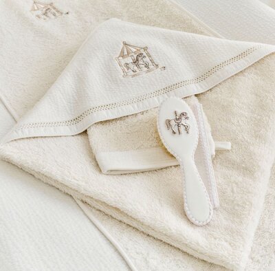 Kaphanddoek + washandje Carrousel