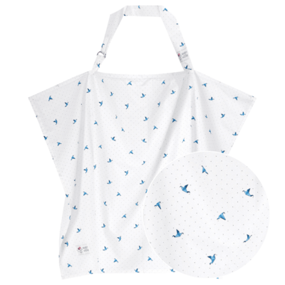 Borstvoedingsdoek Origami Birds Blue