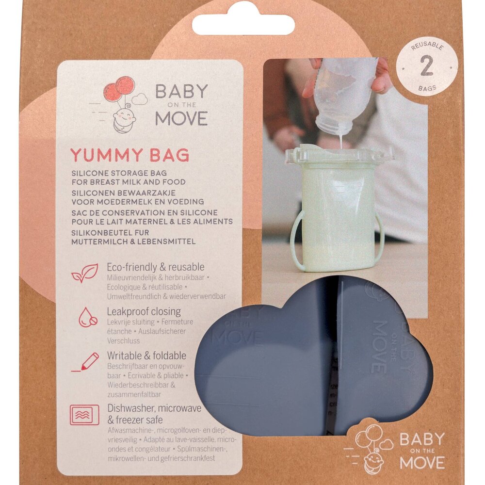 Yummy Bag - 2-Pack Bewaarzakjes voor moedermelk en voeding Denim