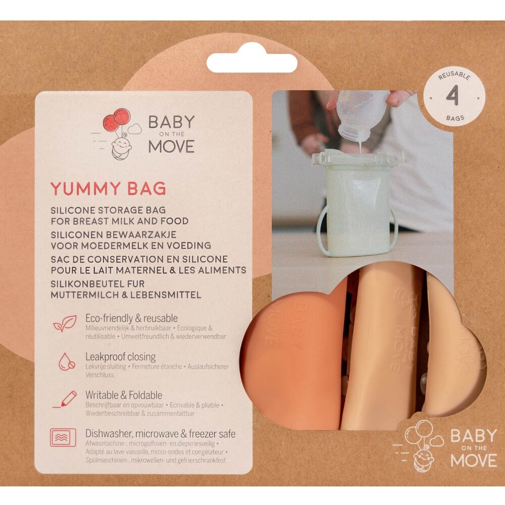 Yummy Bag - 4-Pack Bewaarzakjes voor moedermelk en voeding Flower