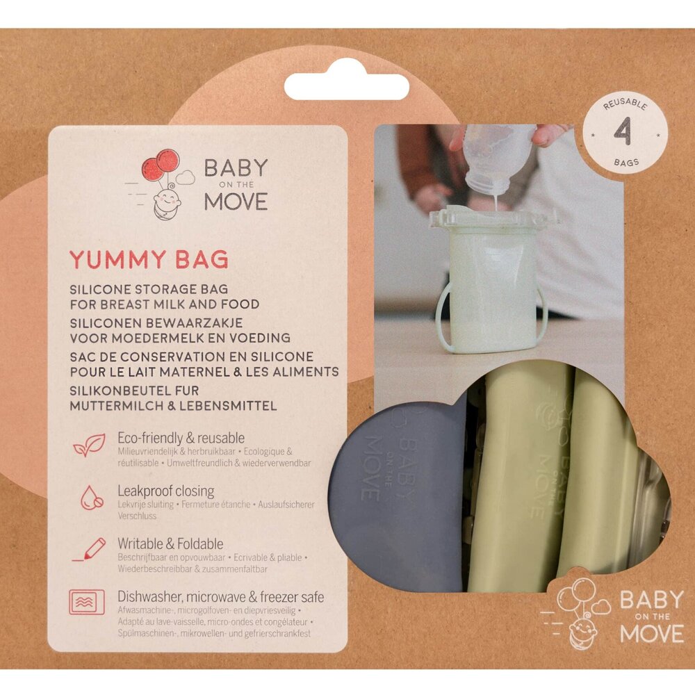 Yummy Bag - 4-Pack Bewaarzakjes voor moedermelk en voeding Nature