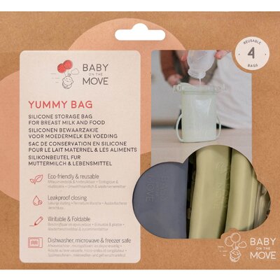 Yummy Bag - 4-Pack Bewaarzakjes voor moedermelk en voeding Nature