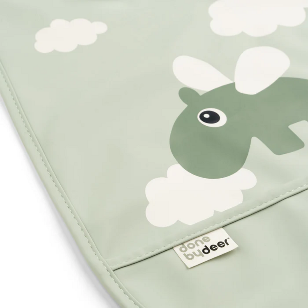Slab met velcro Happy clouds Green