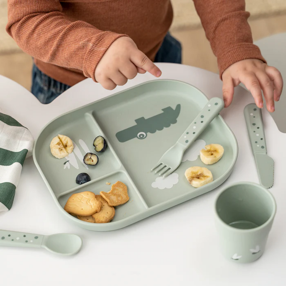 Foodie compartment bord Croco Green