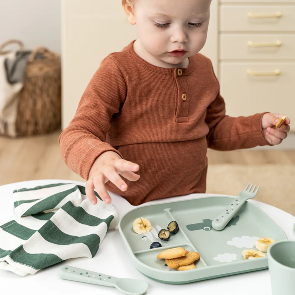 Foodie compartment bord Croco Green