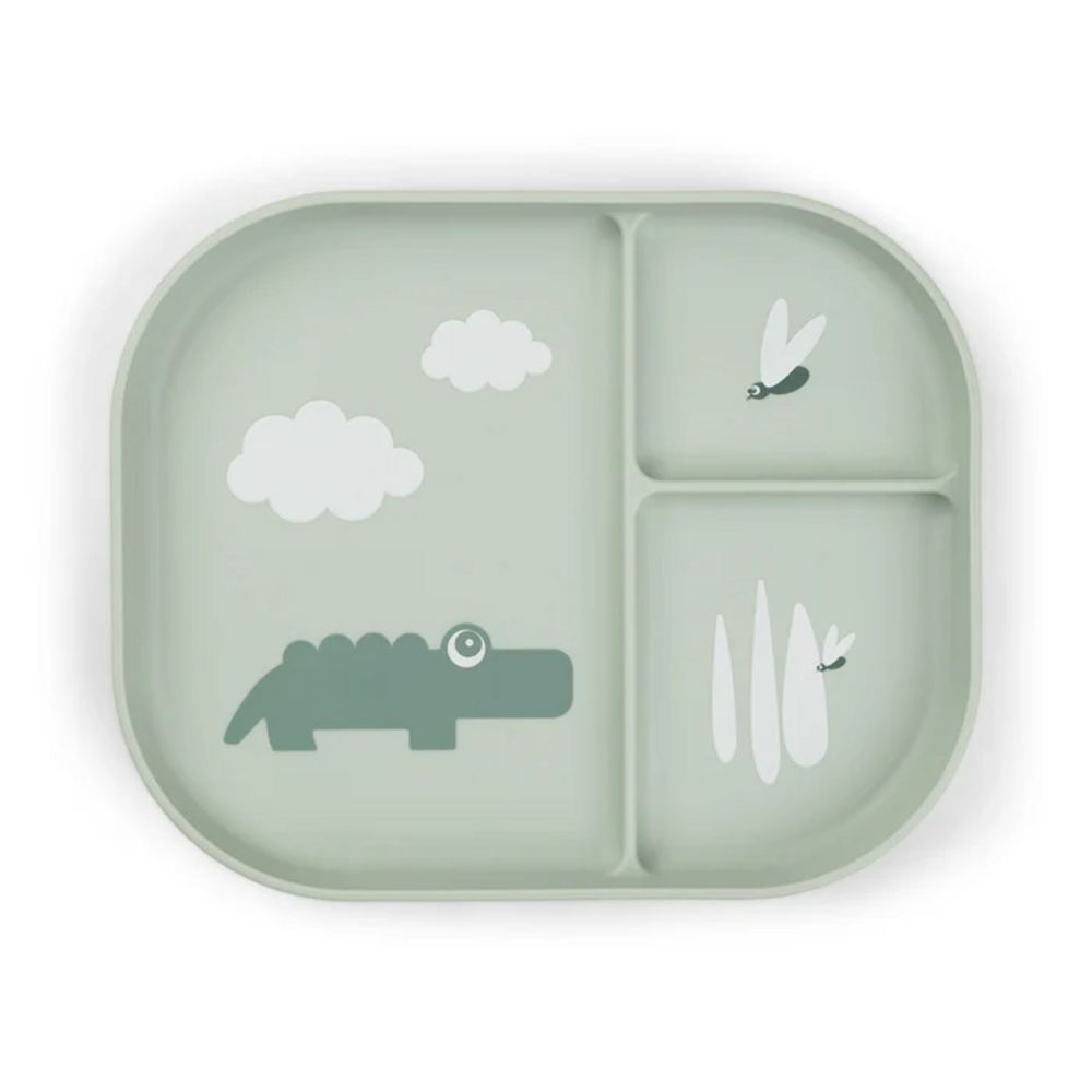 Foodie compartment bord Croco Green