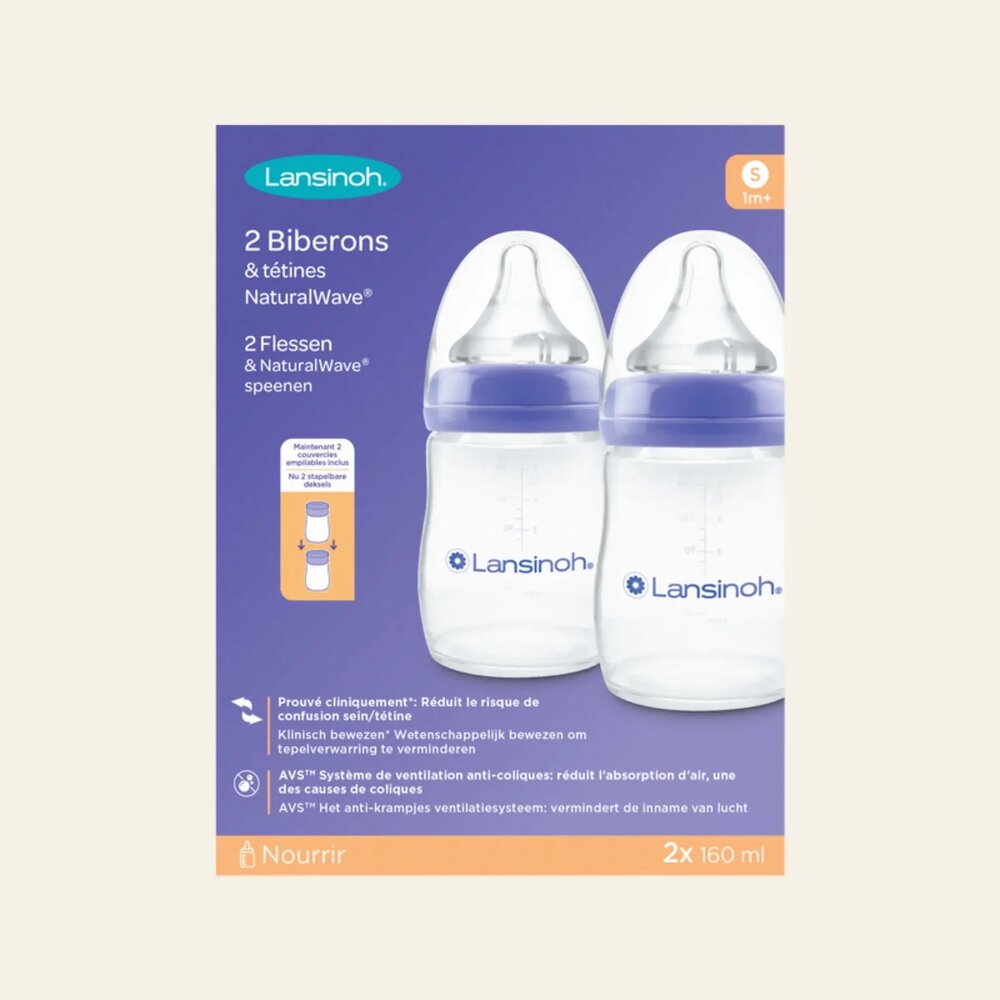 2 drinkflessen met Natural Wave speen 160 ml- PP