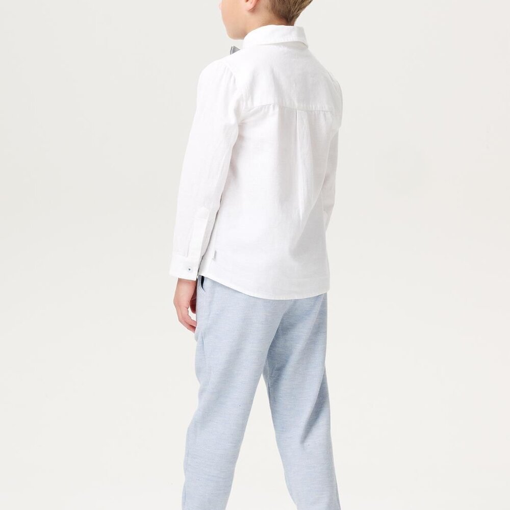 T-shirt lange mouwen Milan met strik set Blanc de Blanc