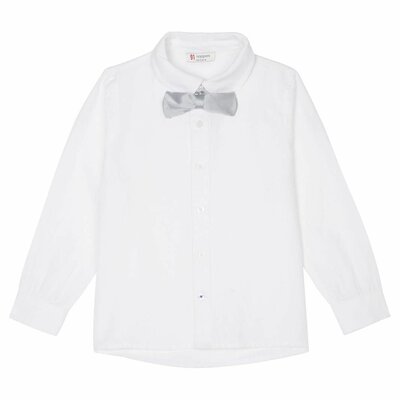 T-shirt lange mouwen Milan met strik set Blanc de Blanc