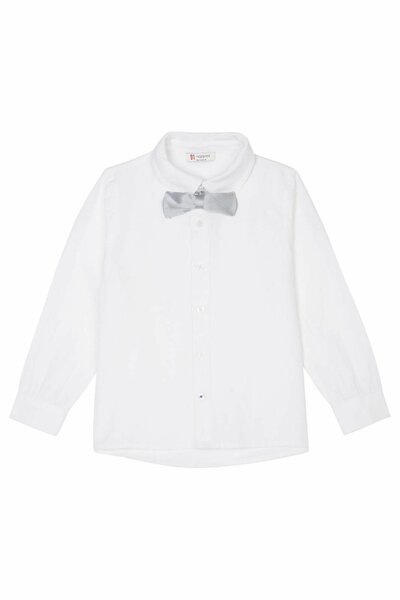 T-shirt lange mouwen Milan met strik set Blanc de Blanc
