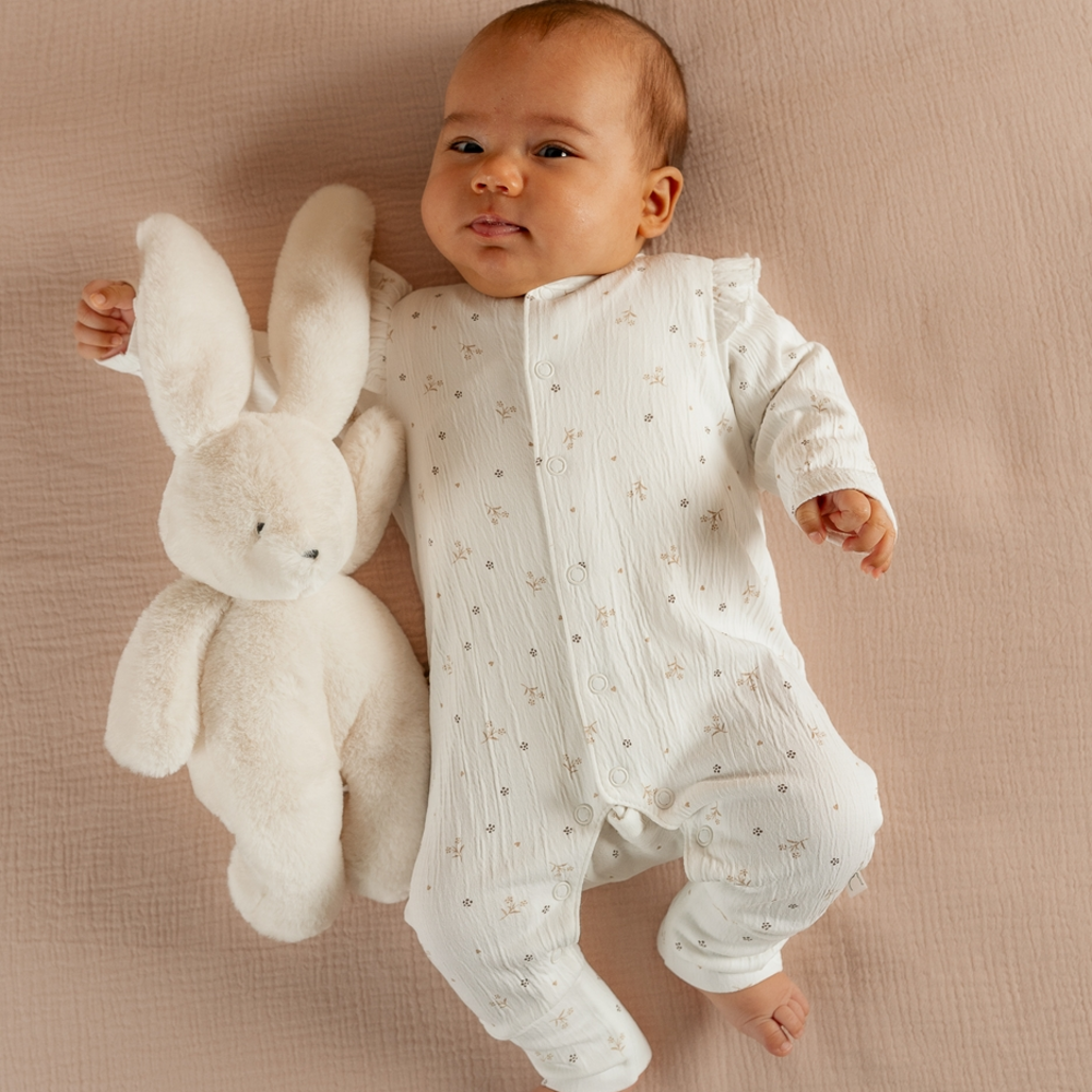 Baby Pyjama, Jersey AOP - Newborn Wit