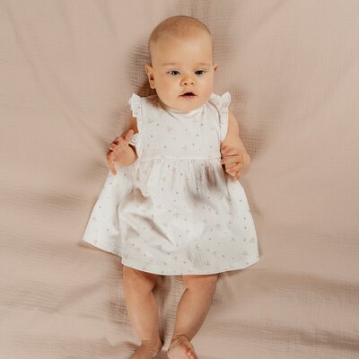 Kleedje, Jersey Gekreukeld - Newborn Beige