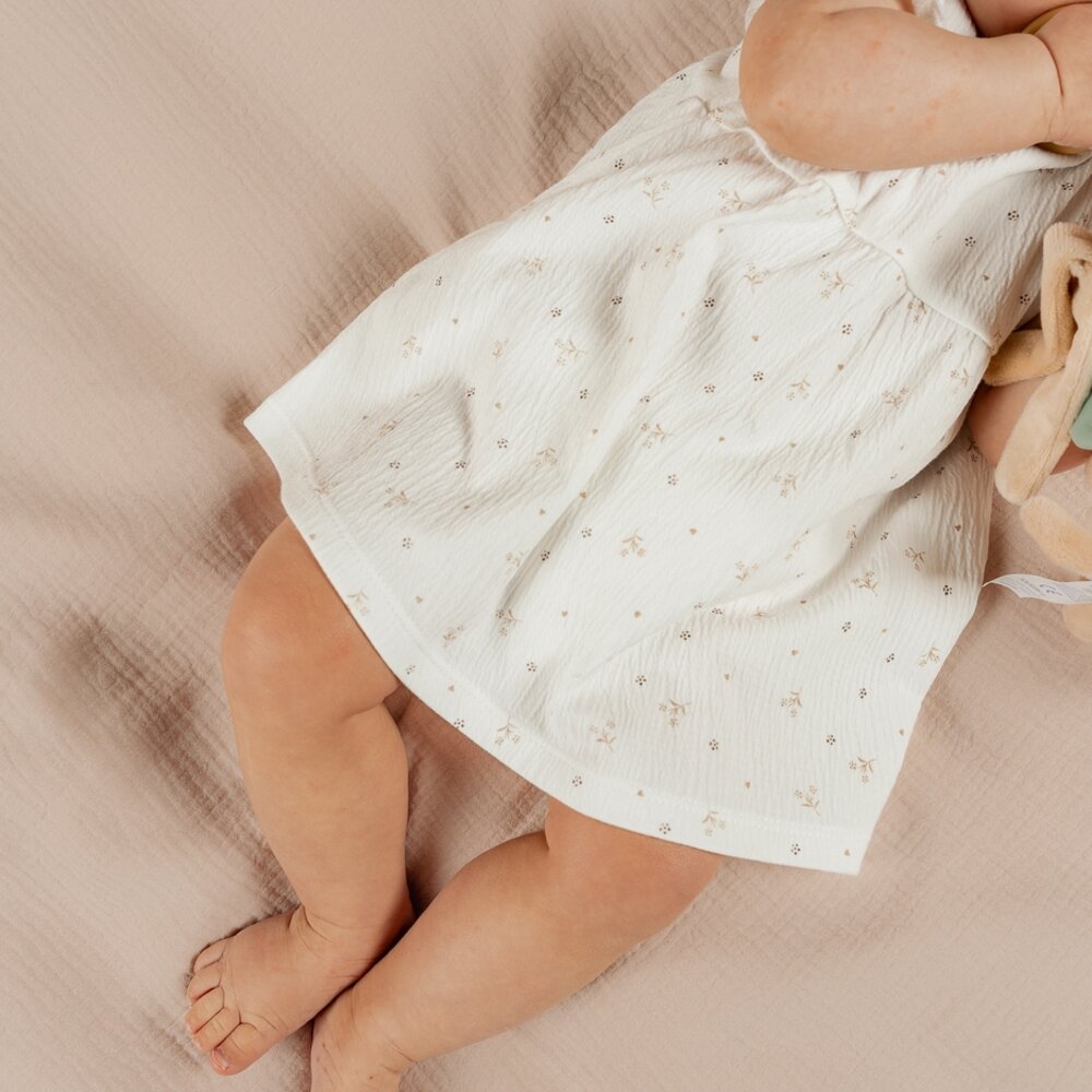 Kleedje, Jersey Gekreukeld - Newborn Beige
