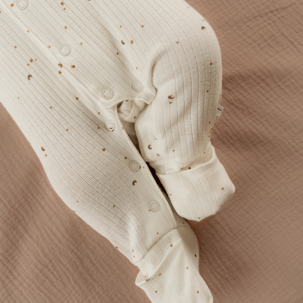 Baby Pyjama, Jersey AOP - Newborn Wit