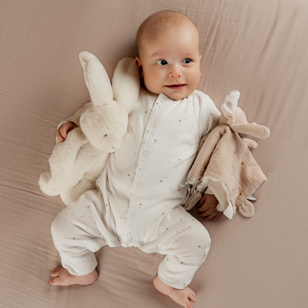Baby Pyjama, Jersey AOP - Newborn Wit